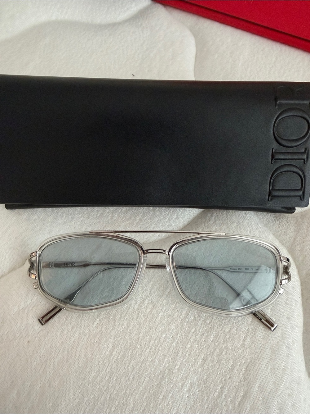 Dior sunglasses Neo S1u 8810 Silver/transparent/light Blue 56-17-145